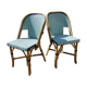 Pair of chairs bistro paris terrace in rattan and caning