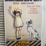 Affiche Publicitaire Vintage Biscuits Cie Franco Américaine – 43x61 Cm, Rétro (1900-1979) – état Occasion