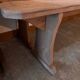 Set of 2 raw wood benches