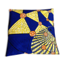 Ethnic cushion in wax blue yellow