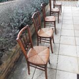 Set of 5 faux bamboo style chairs