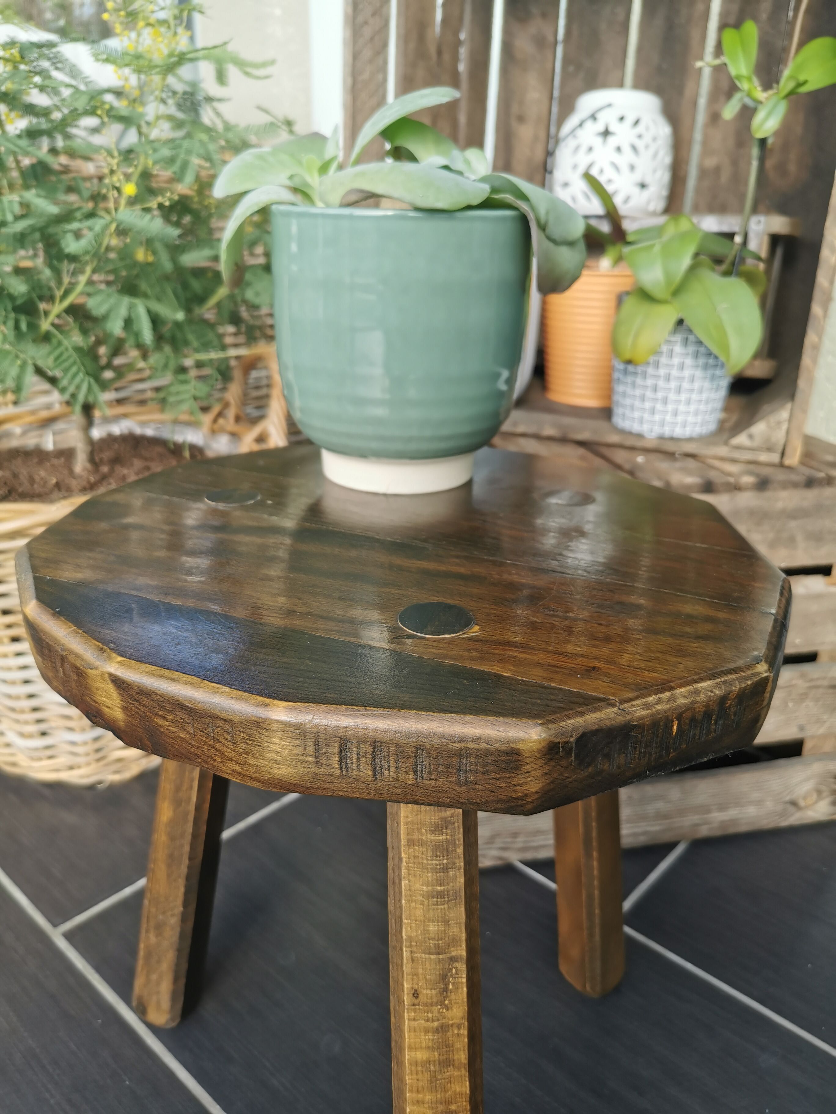 Handmade tripod stool