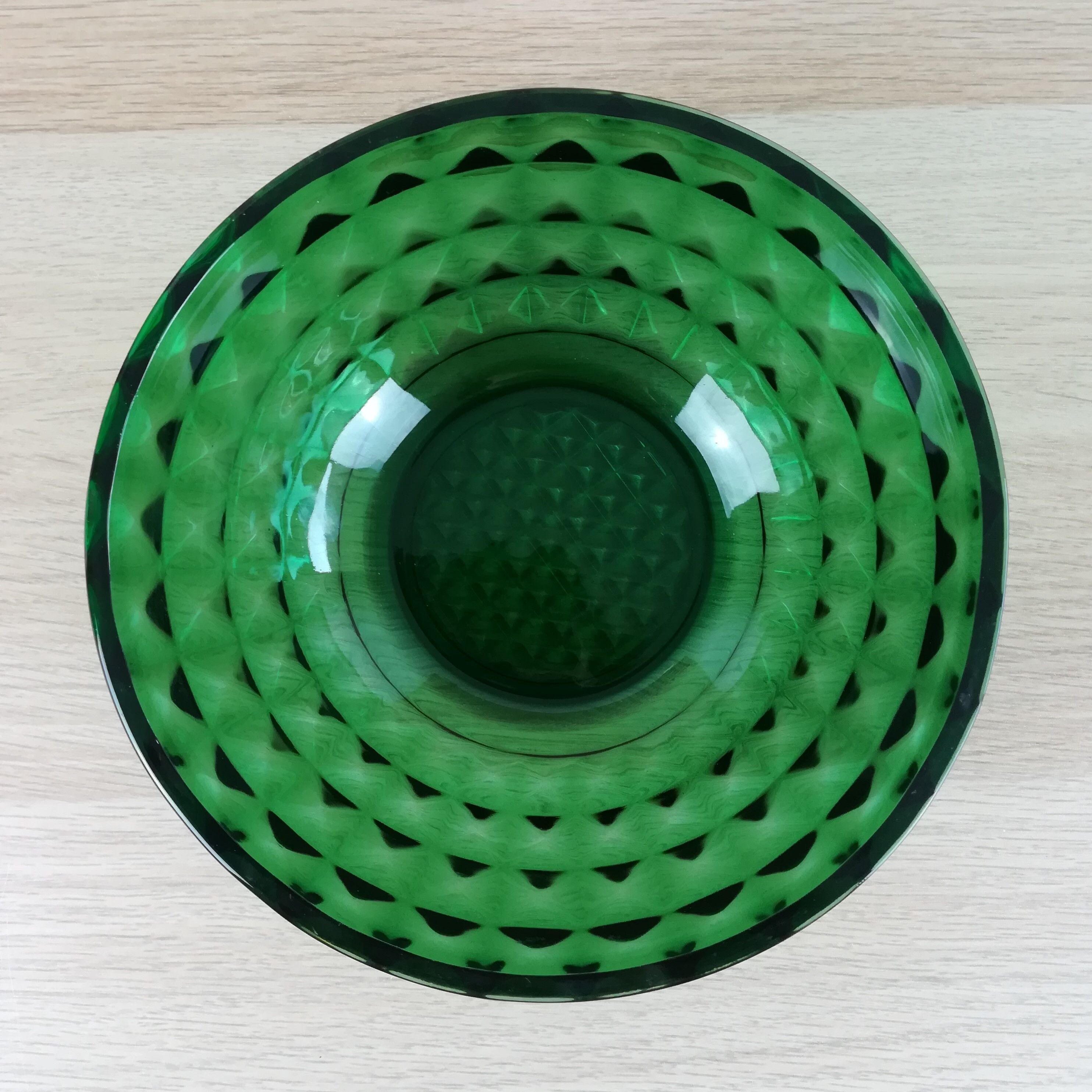Green glass bowl