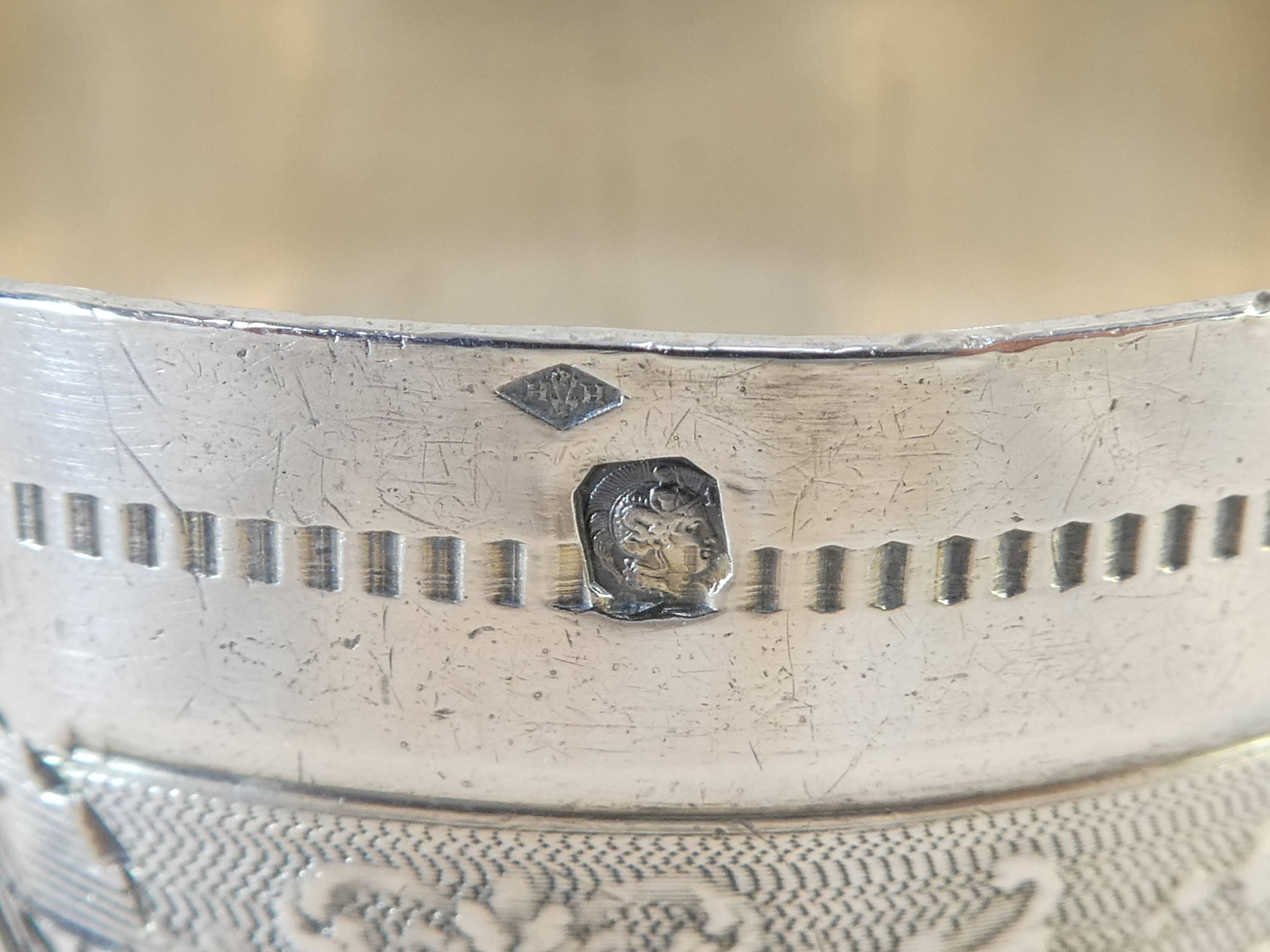Solid silver towel round minerva orfevre hage henri