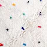 Berber carpet beni ouarain ecru with multicolored polka dots 255x146m