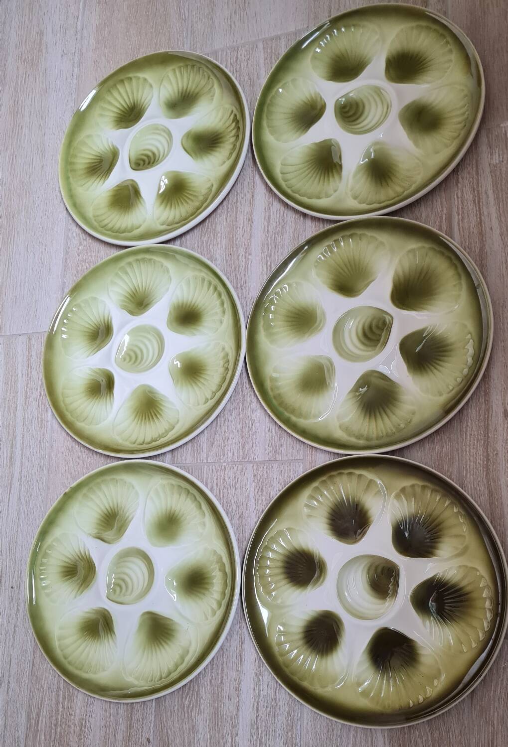 6 oyster plates 60'