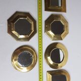 Ensemble de 6 petits miroirs marocains en laiton