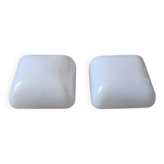Pair of 60' opaline ceiling/wall lights