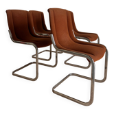 Set of 4 vintage chairs with chrome legs.