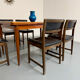 Lot of 6 Scandinavian design chairs in wood and black faux leather an70.