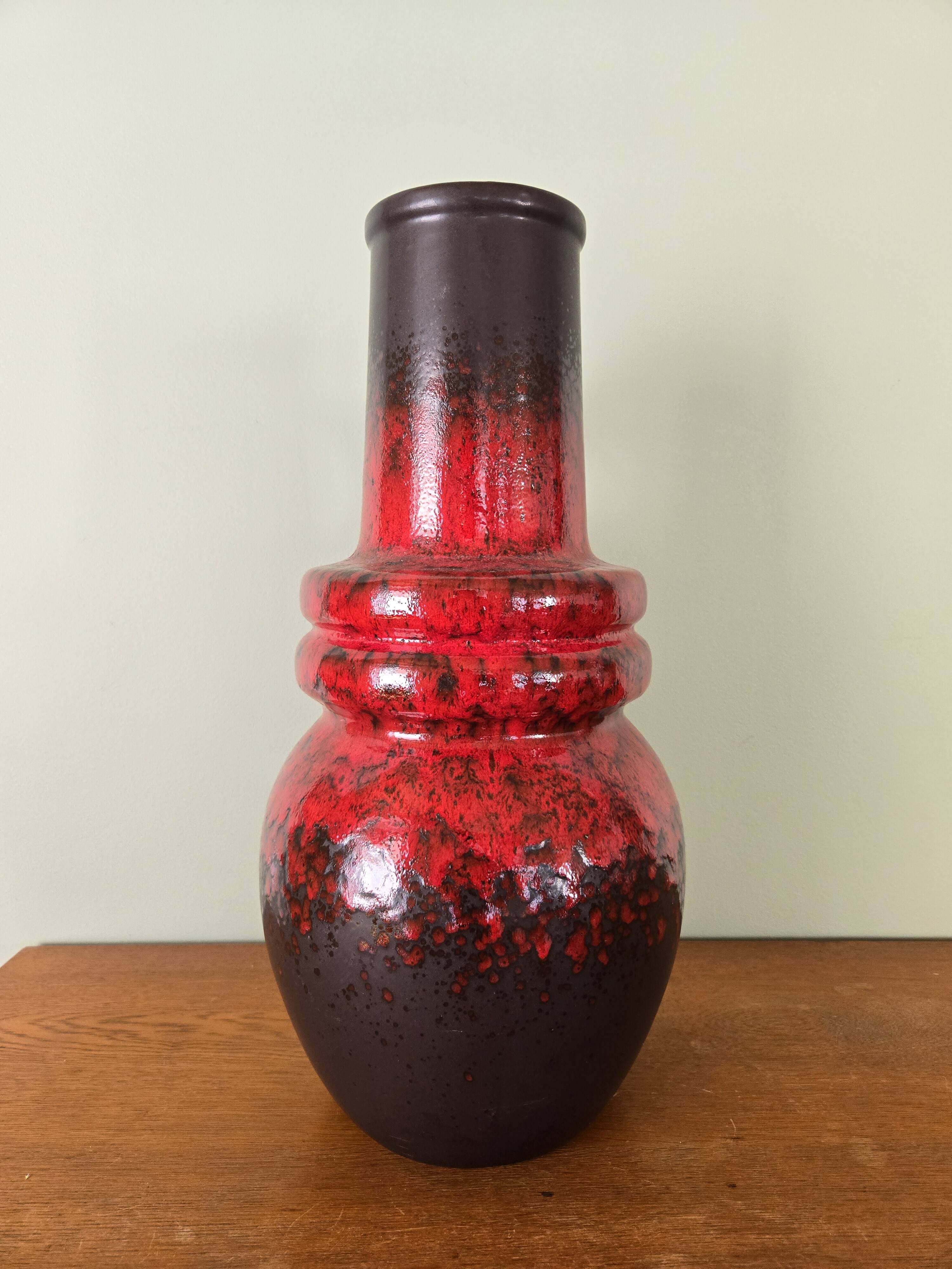 Scheurich 428-48 ceramic vase, West Germany - 1970s design, Fat Lava