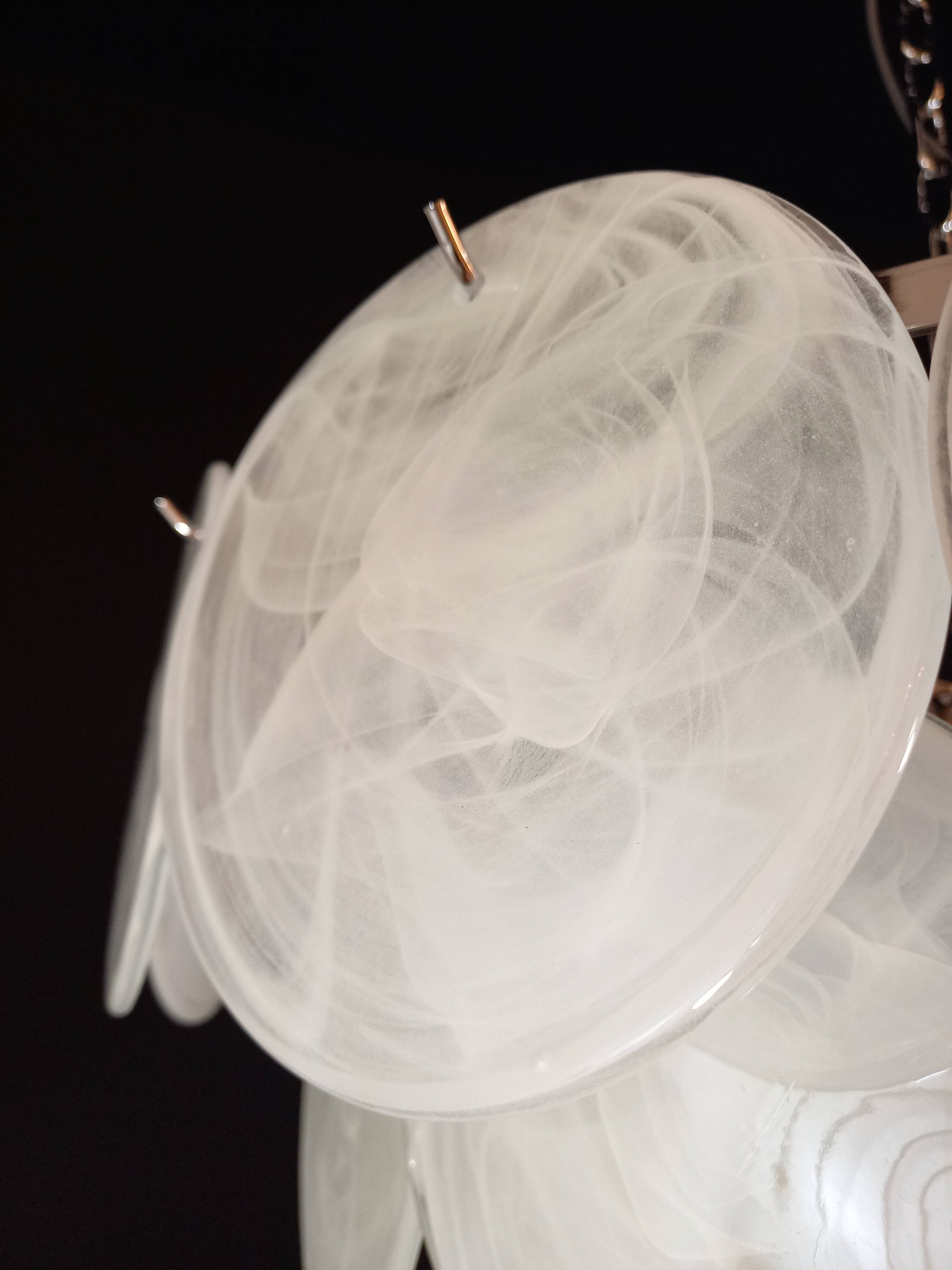 Handcrafted chandelier with Murano glass and handmade alabaster discs.