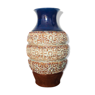 Old enamelled terracotta vase