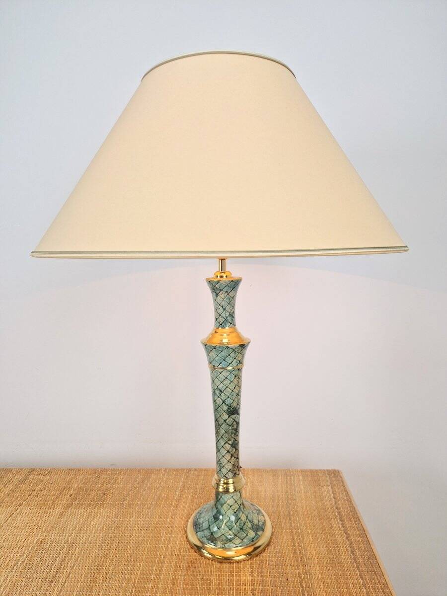 Regency Glazed Ceramic Table Lamp, Italy, 1970s