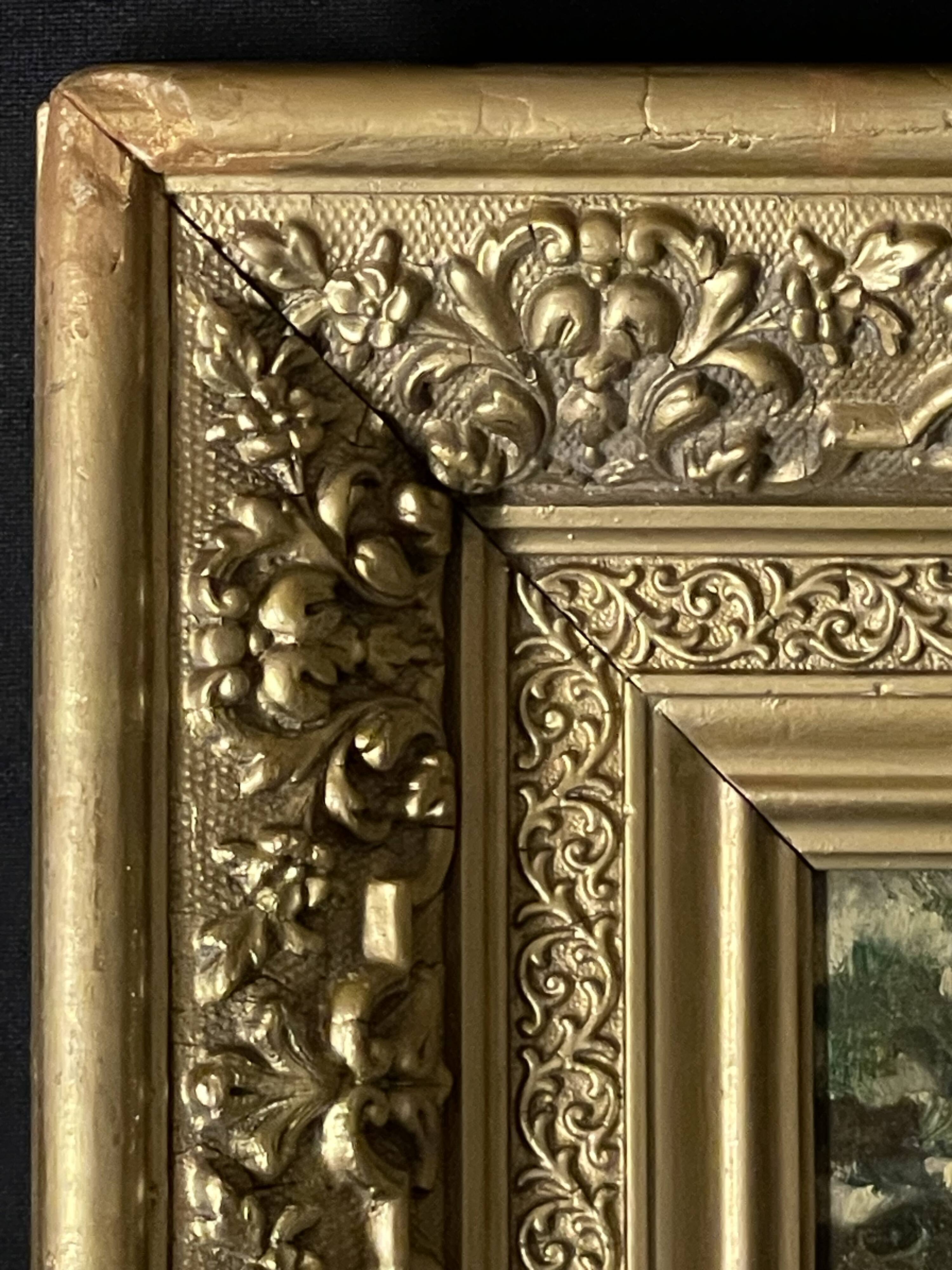 "The schoolboy at the fountain" old painting