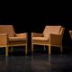 Vintage Mid-Century Danish Modern Brown Leather Easy Chair Model 39