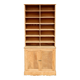 Superb antique workshop cabinet with compartments and cupboard in solid oak