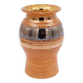 Shiny Ceramic Vase Gold Glaze Colors by Georges Pelletier Vallauris - 1960s