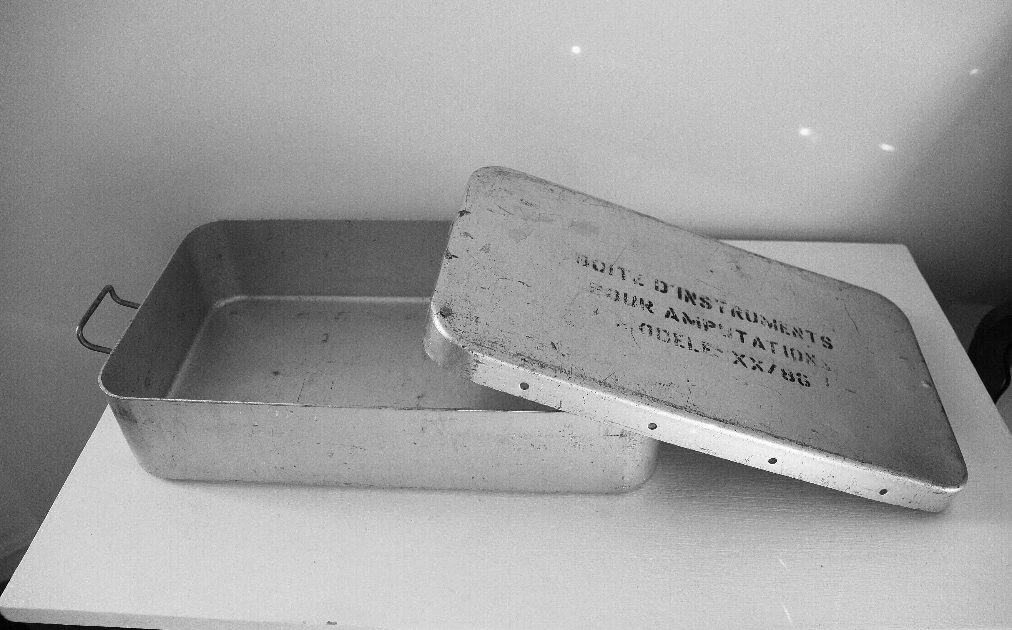 Antique metal surgical instrument box