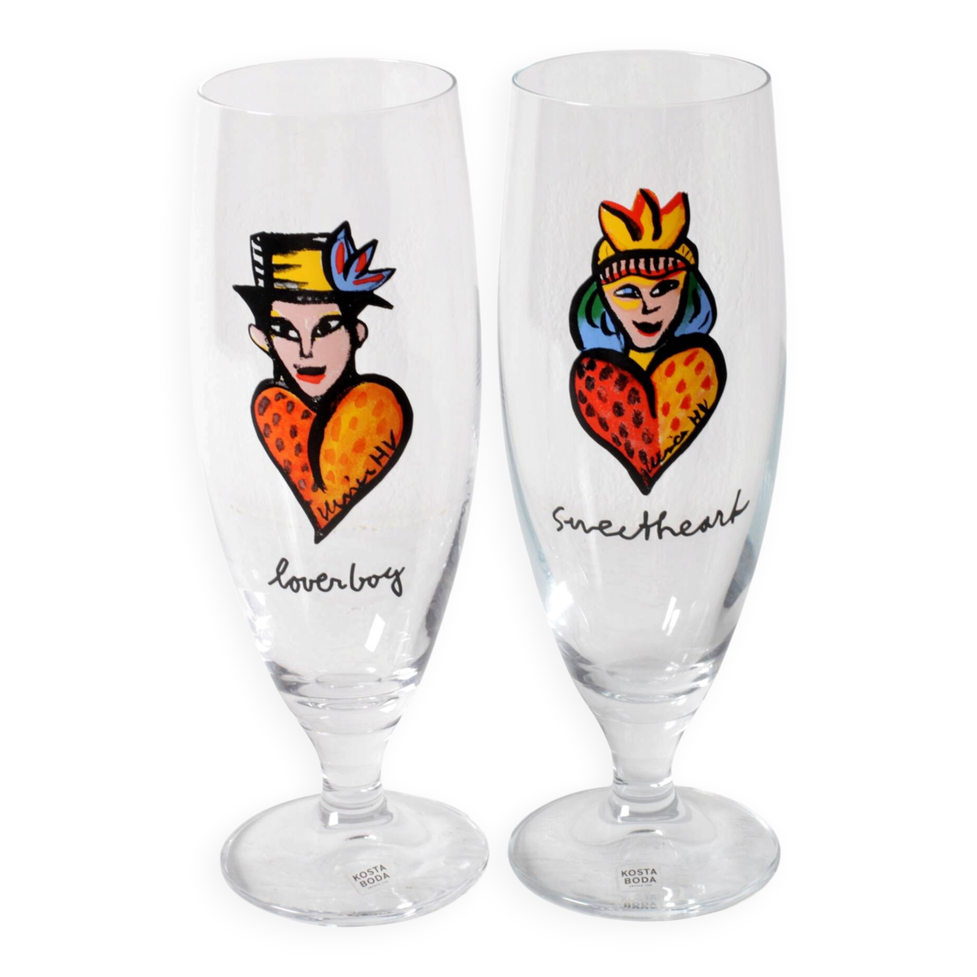 Crystal Glasses Friedsheep / Beer Kosta Boda Stemware/Ulrica Hydman Vallien