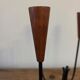 Scandinavian teak and metal candlestick