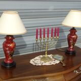 7-branch chandelier, in gilded brass, signed Wainberg.