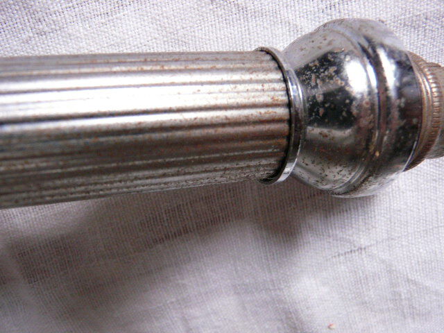 Vintage chrome lamp and globe tulip glass Clichy