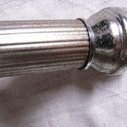 Lampe vintage chrome et globe tulipe verre Clichy