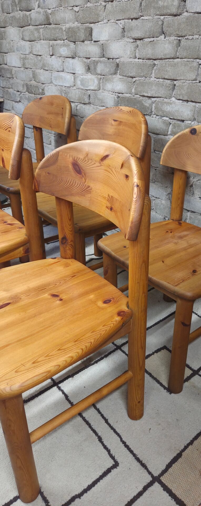Set of 6 Rainer Daumiller chairs in solid pine – 1970s