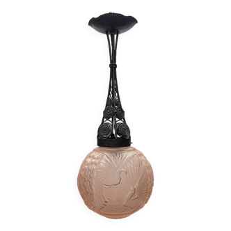 Frans Art Deco Hanglamp Van Muller Freres Luneville, 1930s