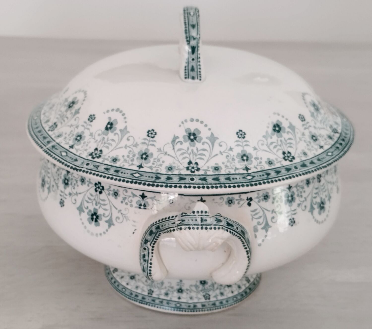Vegetable soup tureen Old earthenware Saint Amand and Hamage Model Marceau