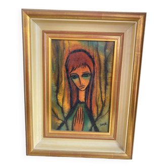 Portrait painting painting signed Sevek