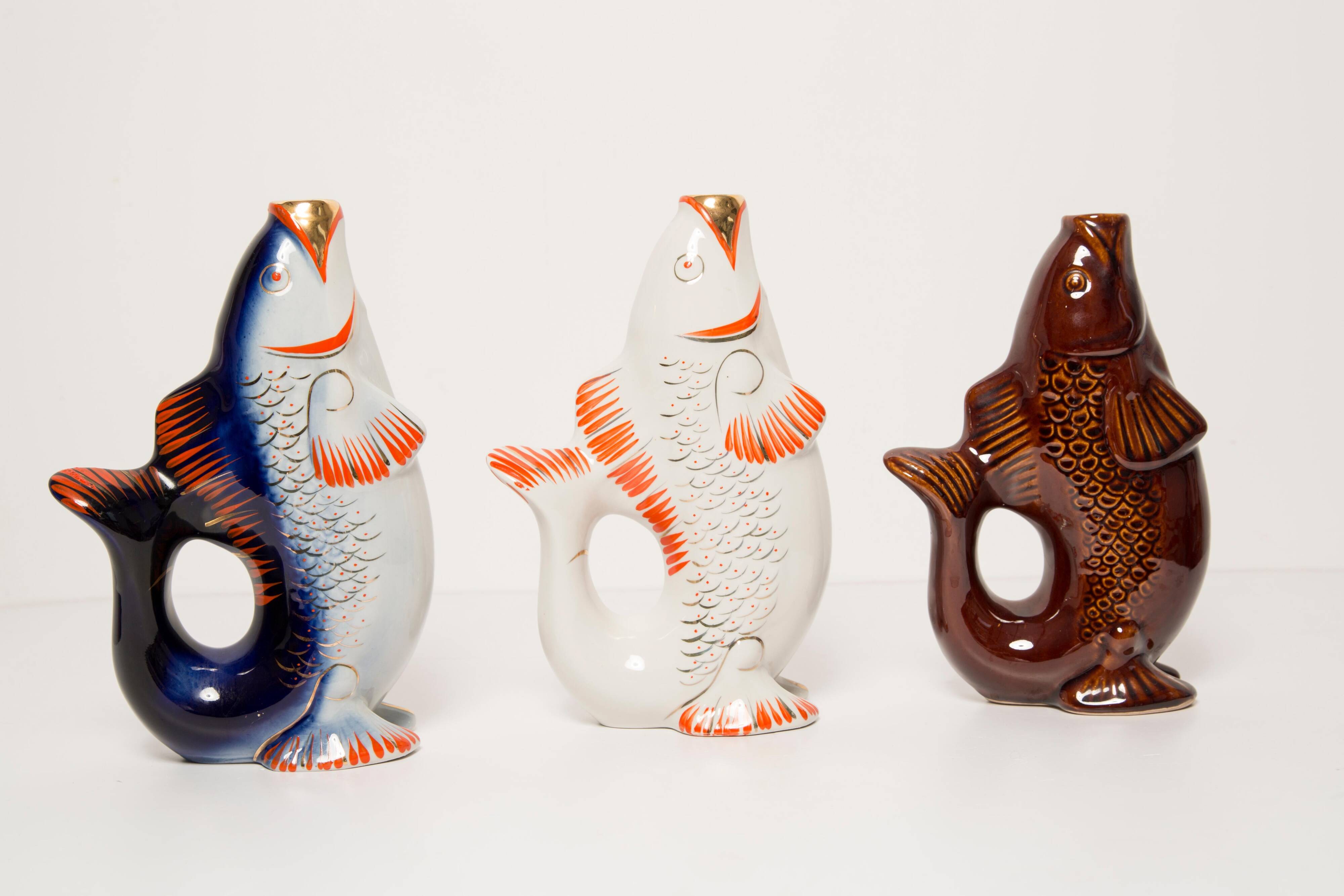 White Glass Fish Carafe/Vase