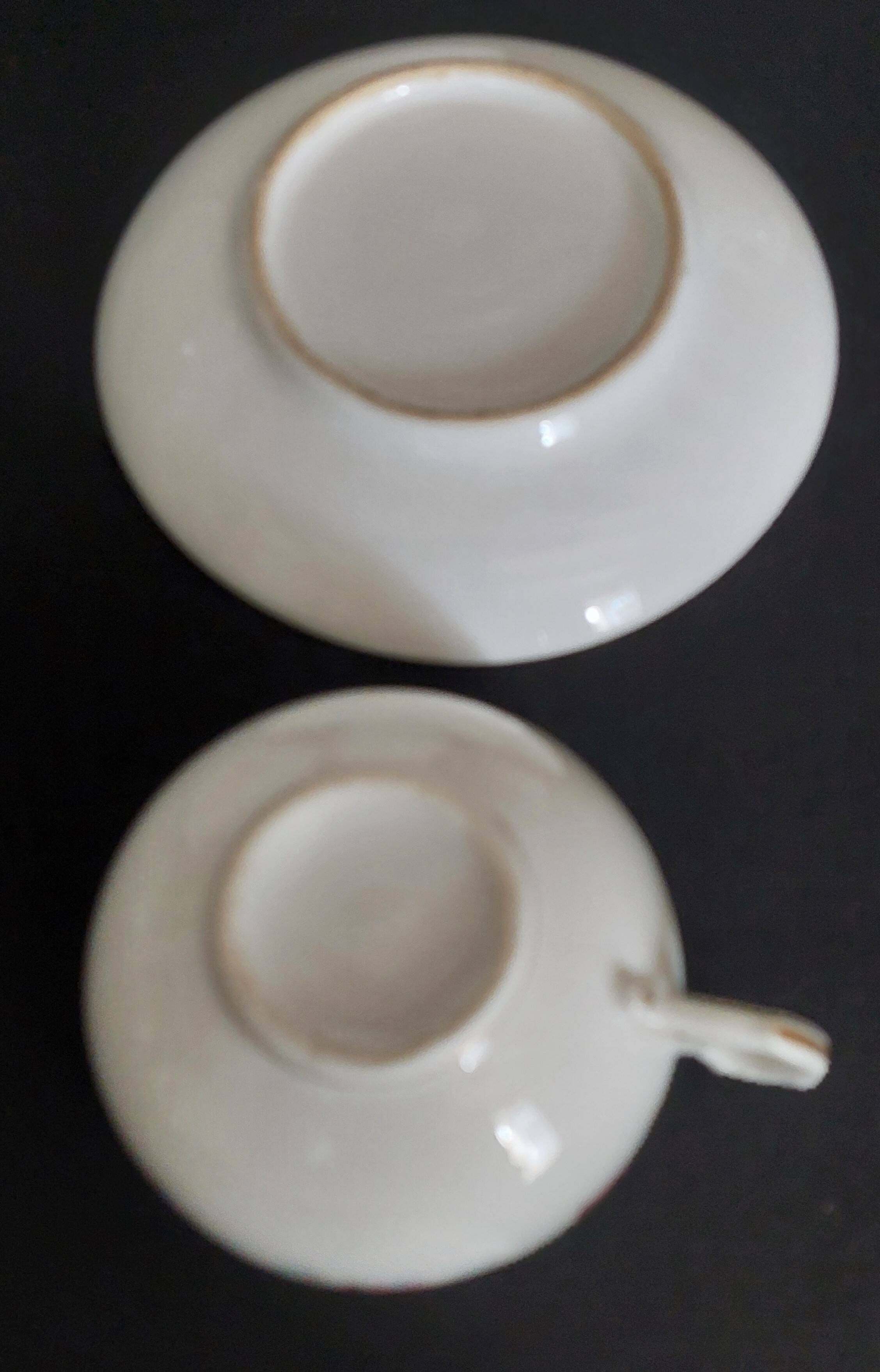 Napoleon III Paris porcelain five-cup tea set