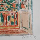 Lithographie originale signée-numérotée, vue de la terrasse, Andre Cottavoz, 12/125