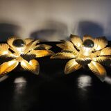 Wall lamps gilded metal sheets