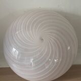 Murano Pink Swirl Glass Ceiling Light by Venini