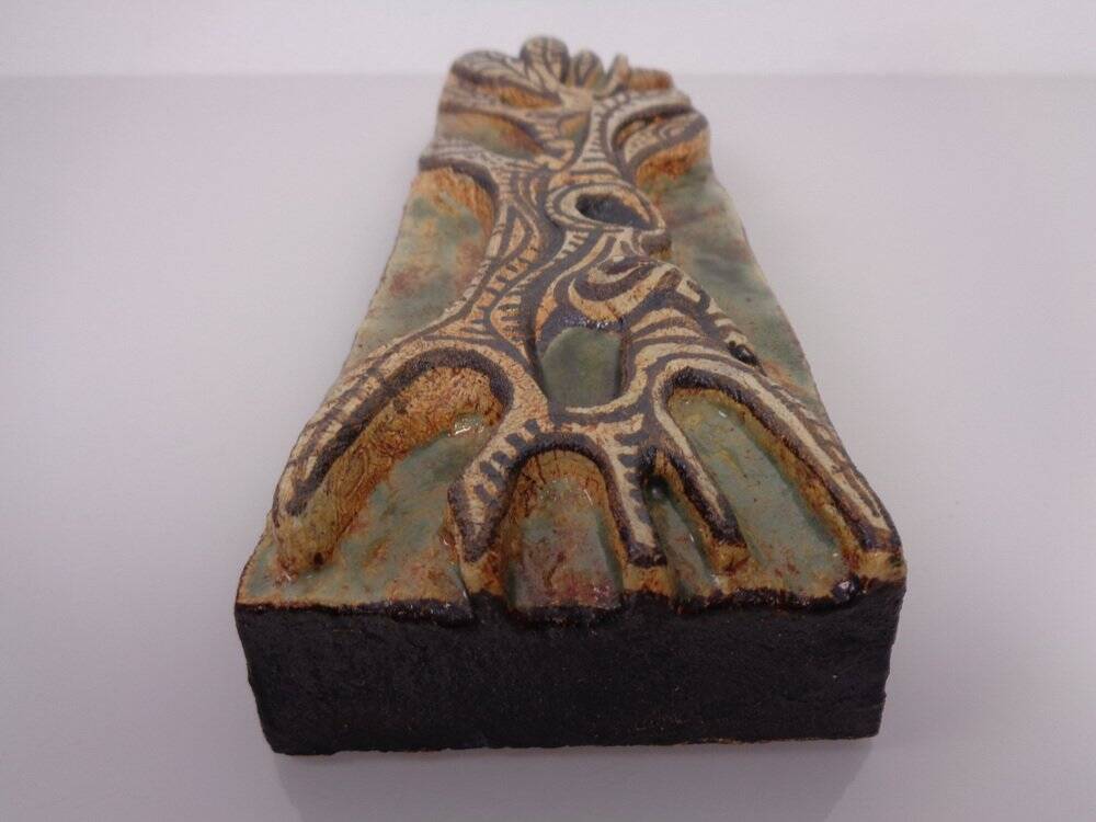 Studio ceramic wall plaque by Gerhard Liebenthron, Germany, 1983