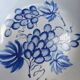 Set of 6 deep plates Crown Dynasty - blue grape cluster design