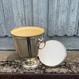 Silver Metal Lidded Ice Bucket