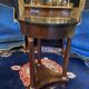 Empire circular pedestal table on 3 columns in mahogany with bronze marble top X