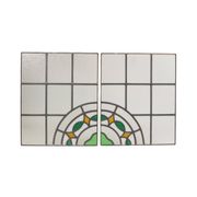 Colorful Art Deco Floral Stained Glass Window 51x42cm