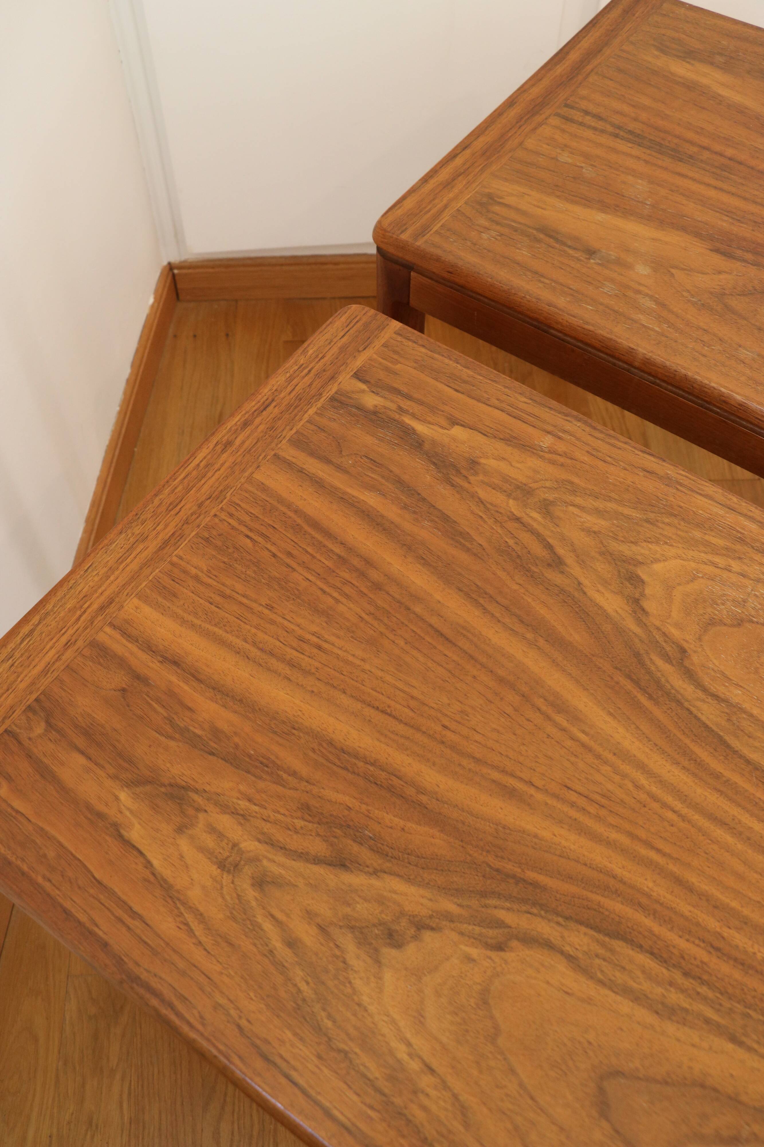 Scandinavian teak side tables by Hugo Troeds.