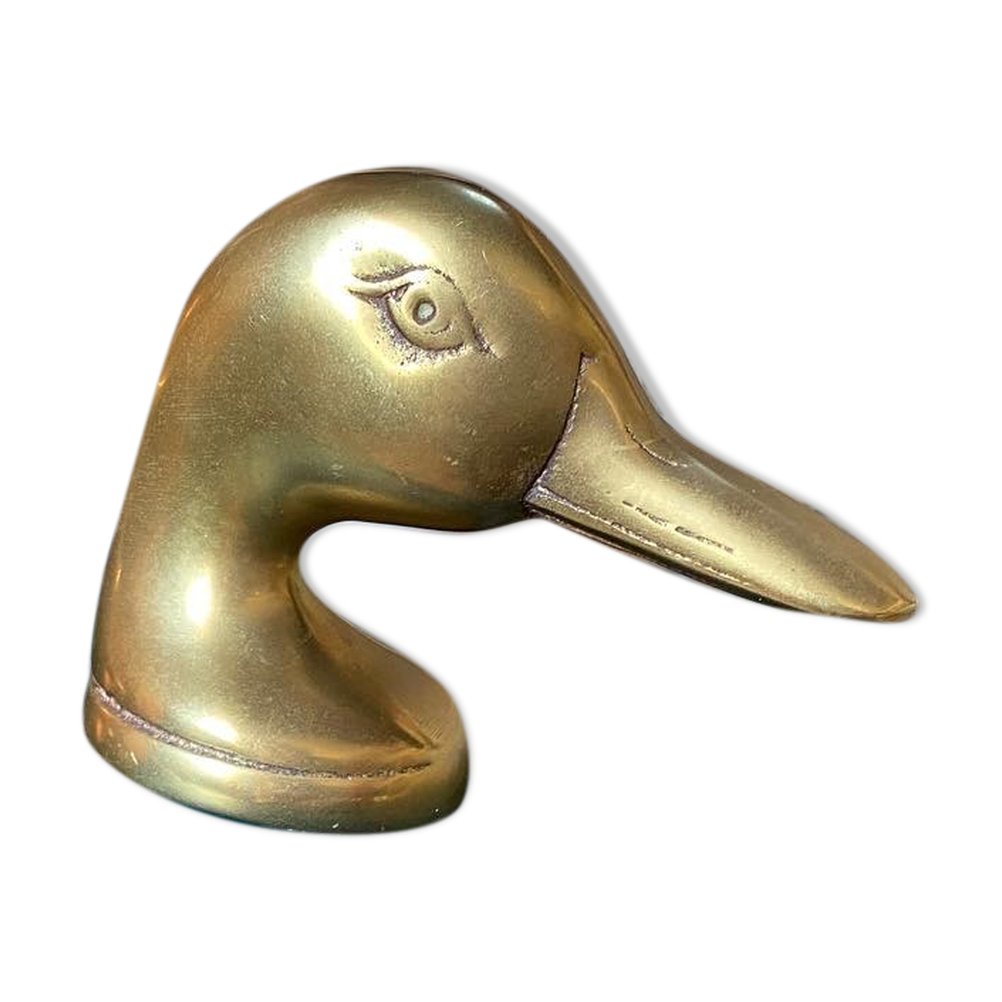 Décapsuleur "canard" en laiton doré vintage
