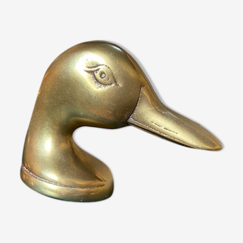 Bottle opener "duck" in vintage golden brass