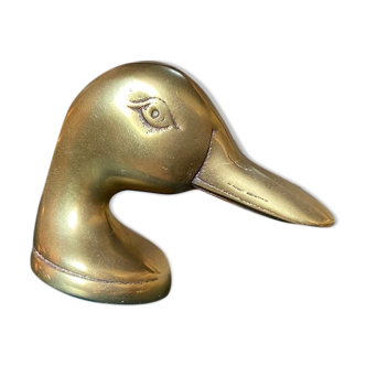 Décapsuleur "canard" en laiton doré vintage