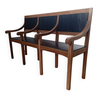 Early 20th-century solid oak bench