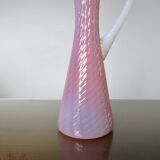 Vase, soliflore stelvia glass, italy, pink, orange and opalescent, 1960s