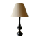 Turned wooden lamp, black laqué, 85 cm