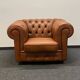 Vintage chesterfield brown leather club chair